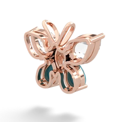 White Topaz Butterfly 14K Rose Gold pendant P2215