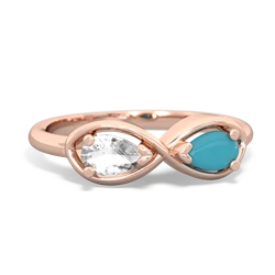 White Topaz Infinity 14K Rose Gold ring R5050