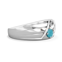 White Topaz Men's Streamline 14K White Gold ring R0460