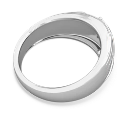 White Topaz Men's Streamline 14K White Gold ring R0460