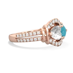 White Topaz Art-Deco Keepsake 14K Rose Gold ring R5630