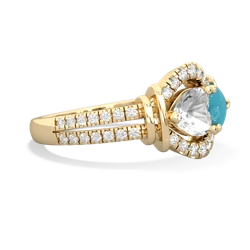 White Topaz Art-Deco Keepsake 14K Yellow Gold ring R5630