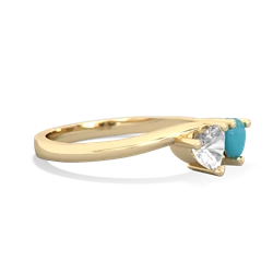 White Topaz Sweethearts 14K Yellow Gold ring R5260