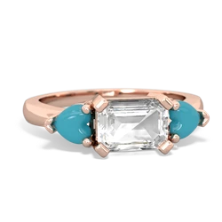 White Topaz Three Stone 14K Rose Gold ring R5235