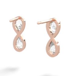 White Topaz Infinity 14K Rose Gold earrings E5050