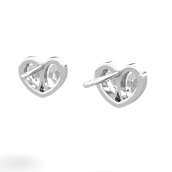 White Topaz 'Our Heart' 14K White Gold earrings E5072