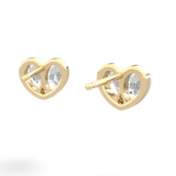 White Topaz 'Our Heart' 14K Yellow Gold earrings E5072