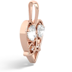 White Topaz Celtic Trinity Heart 14K Rose Gold pendant P5331