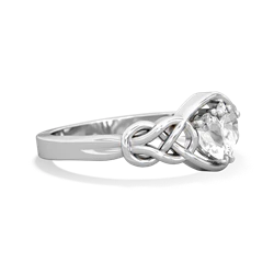 White Topaz Celtic Love Knot 14K White Gold ring R5420