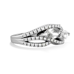 White Topaz Diamond Rivers 14K White Gold ring R3070