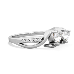 White Topaz Side By Side 14K White Gold ring R3090