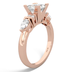 Lab Sapphire 6Mm Princess Eternal Embrace Engagement 14K Rose Gold ring C2002