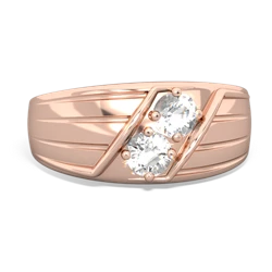 White Topaz Men's Streamline 14K Rose Gold ring R0460