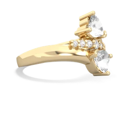 White Topaz Heart To Heart 14K Yellow Gold ring R2064