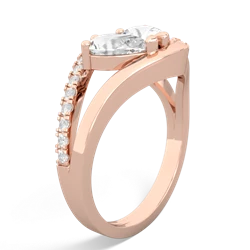 White Topaz Nestled Heart Keepsake 14K Rose Gold ring R5650