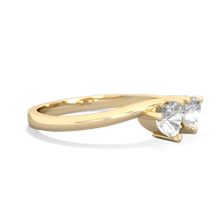 White Topaz Sweethearts 14K Yellow Gold ring R5260