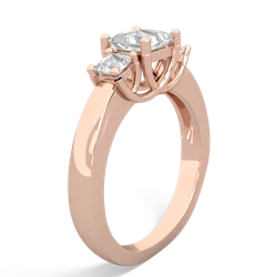 Smoky Quartz Three Stone Trellis 14K Rose Gold ring R4015