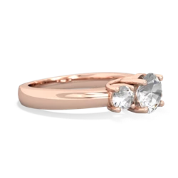 London Topaz Three Stone Round Trellis 14K Rose Gold ring R4018