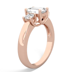 Garnet Three Stone Emerald-Cut Trellis 14K Rose Gold ring R4021