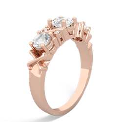 Lab Sapphire Hugs And Kisses 14K Rose Gold ring R5016