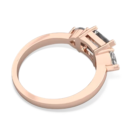 Lab Pink Sapphire Three Stone 14K Rose Gold ring R5235